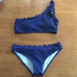 Navy Blue One-Shoulder Bikini